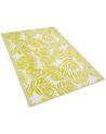 Outdoor Teppich gelb 120 x 180 cm Palmenmuster zweiseitig Kurzflor KOTA_716140