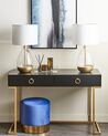 Home Office Desk / 2 Drawer Console Table Black with Gold WESTPORT_830513