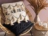 Set of 2 Cotton Cushions with Tassels 45 x 45 cm Beige and Black THONDI_769043