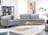 4 Seater Curved Velvet Sofa Light Grey MOSS_851288