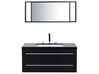 Meuble vasque à tiroirs noir miroir inclus noir ALMERIA_768690