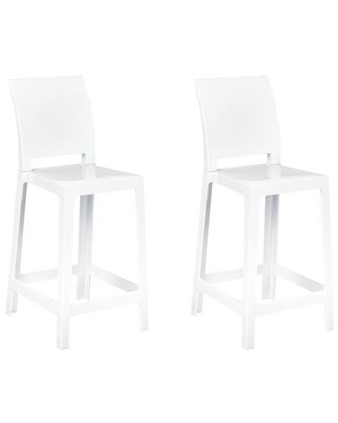 Set of 2 Bar Chairs White WELLINGTON