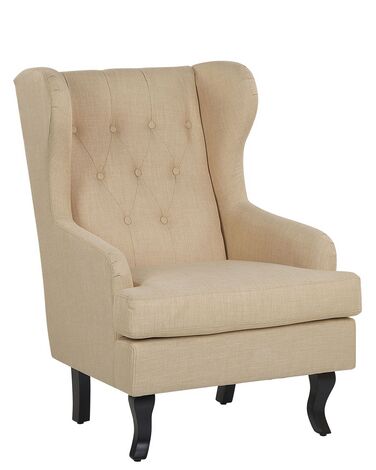 Fabric Wingback Chair Beige ALTA