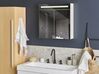 Bathroom Wall Mounted Mirror Cabinet with LED White 60 x 60 cm JARAMILLO_785562