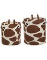 Set of 2 Cotton Baskets Beige and Brown POMANG_905350