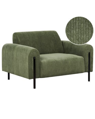 Fotel sztruksowy zielony ASKIM
