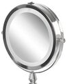 Kosmetikspiegel silber mit LED-Beleuchtung ø 18 cm MAURY_813618