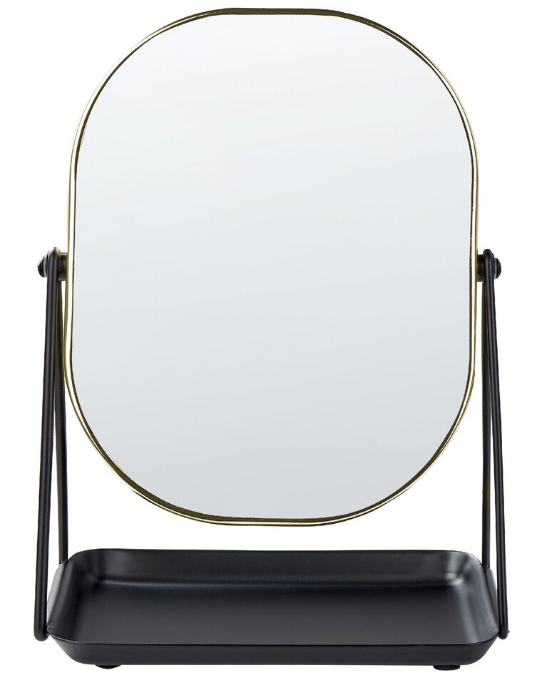 Kozmetické zrkadlo 20 x 22 cm zlatá/čierna CORREZE_848300