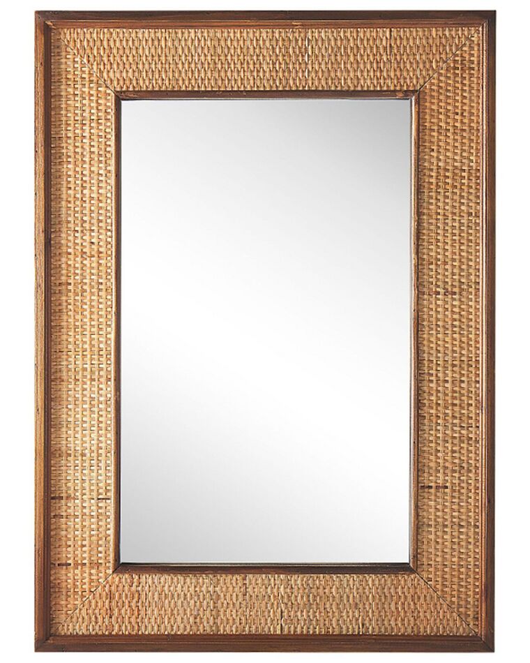 Bamboo Wall Mirror 54 x 74 cm Light Wood IGUALA_796901