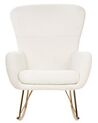 Boucle Rocking Chair White and Gold ANASET_855440