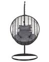 PE Rattan Hanging Chair with Stand Black ASPIO_763713