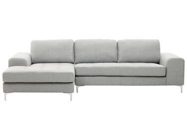 Canapé angle à droite en tissu gris clair 4 places KIRUNA