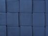 Cama de casal em veludo azul marinho 180 x 200 cm LIMOUX_867279