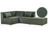 Right Hand 3 Seater Modular Jumbo Cord Corner Sofa with Ottoman Dark Green LEMVIG_875750