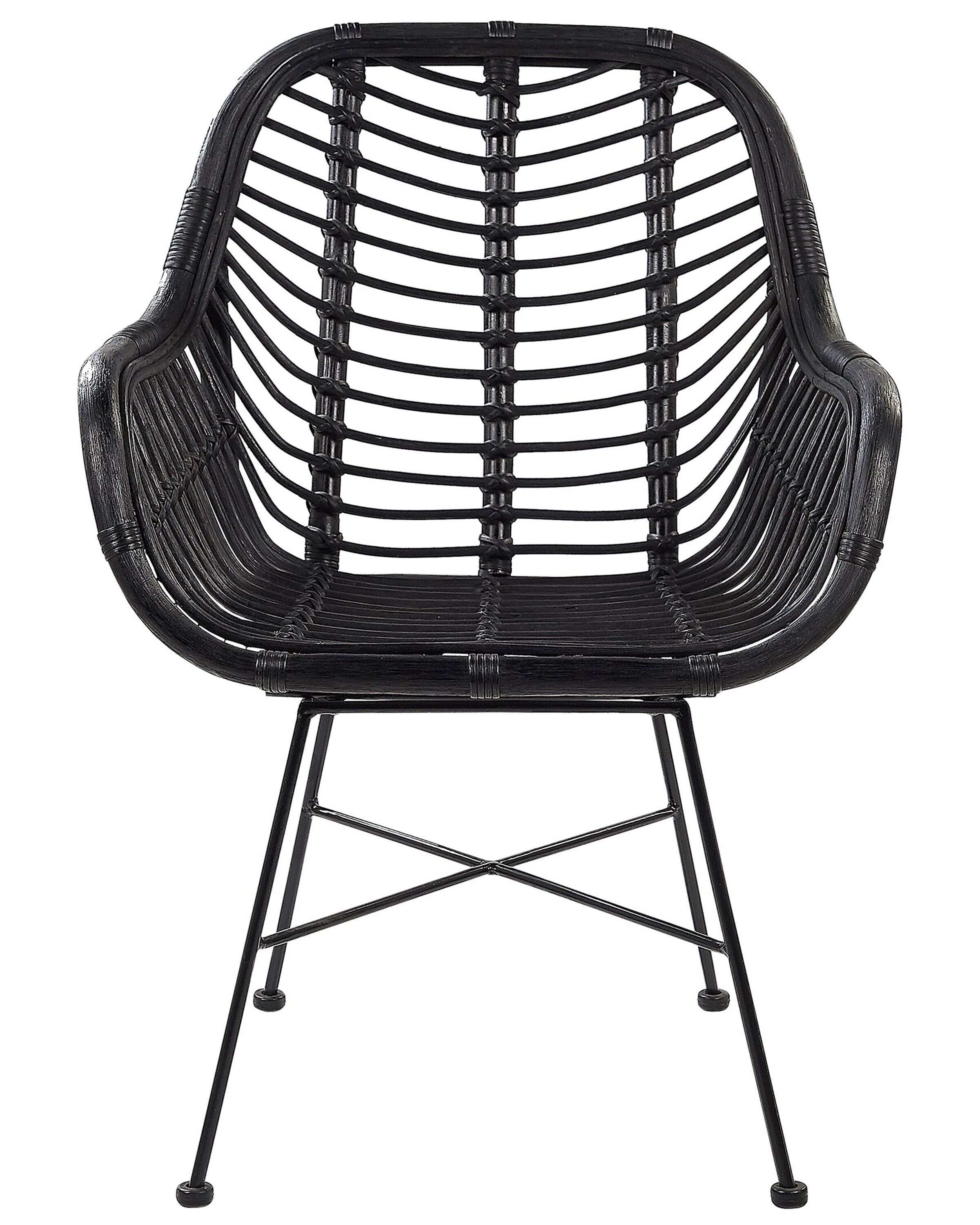 Rattan Accent Chair Black CANORA | Beliani.co.uk