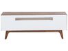 TV-Möbel dunkler Holzfarbton / weiß mit 3 Schubladen 140 x 39 x 53 cm SYRACUSE_437096