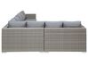 Lounge Set Rattan hellgrau 8-Sitzer modular Auflagen grau XXL_796011