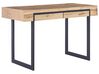 Schreibtisch heller Holzfarbton / schwarz 120 x 55 cm 2 Schubladen VIDA_824544