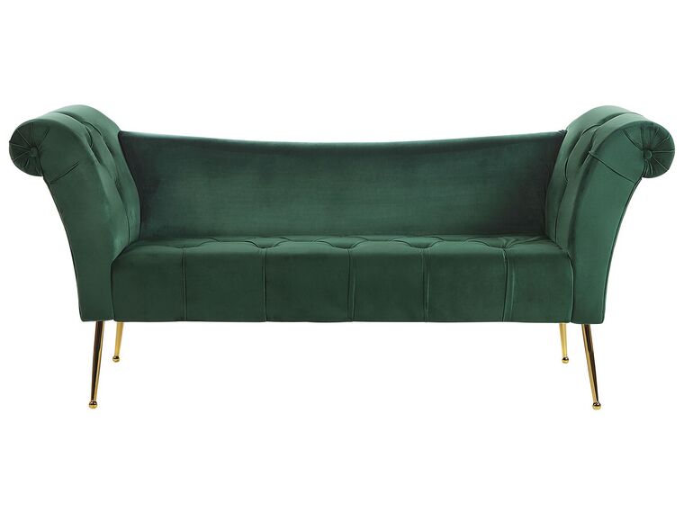 Chaise longue velluto verde scuro NANTILLY_782118