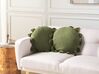 2 bawełniane poduszki dekoracyjne z frędzlami ⌀ 45 cm zielone MADIA_903813