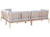 Lounge Set Aluminium heller Holzfarbton 6-Sitzer linksseitig modular Auflagen hellgrau RIMA III_828871