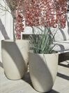 Vaso para plantas em pedra branca creme 35 x 35 x 42 cm CROTON_829592