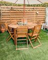 Set of 6 Acacia Garden Folding Chairs Light Wood TOLVE_901304