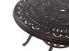 Zestaw ogrodowy metalowy stół i 4 krzesła brązowy SALENTO z parasolem (16 opcji do wyboru)_863977