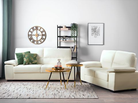 Faux Leather Sofa Set Cream Vogar Beliani No