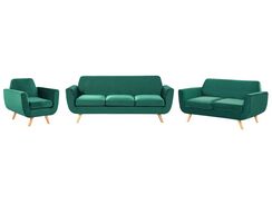 6-istuttava sohvaryhmä sametti irrotettavat päälliset vihreä BERNES 6-istuttava sohvaryhmä sametti irrotettavat päälliset vihreä BERNES