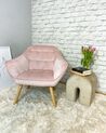 Fotel welurowy różowy KARIS_853829