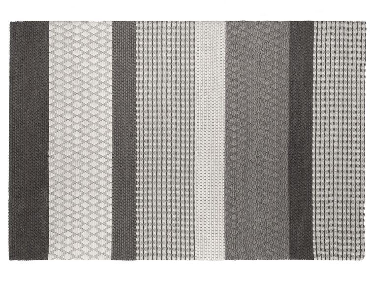 Teppich Wolle grau 160 x 230 cm Streifenmuster Kurzflor AKKAYA_751755