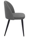 Conjunto de 2 sillas de comedor de terciopelo gris/negro VISALIA_711033