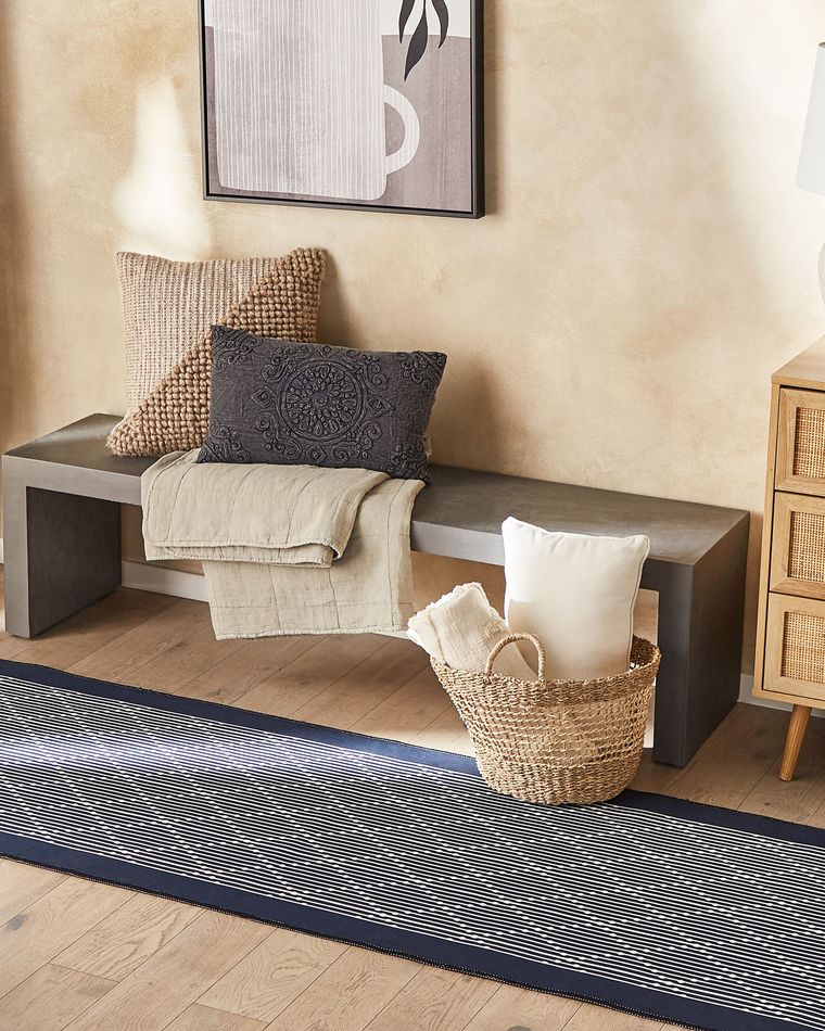 Runner Rug 80 x 240 cm Navy Blue CHARVAD Beliani.co.uk