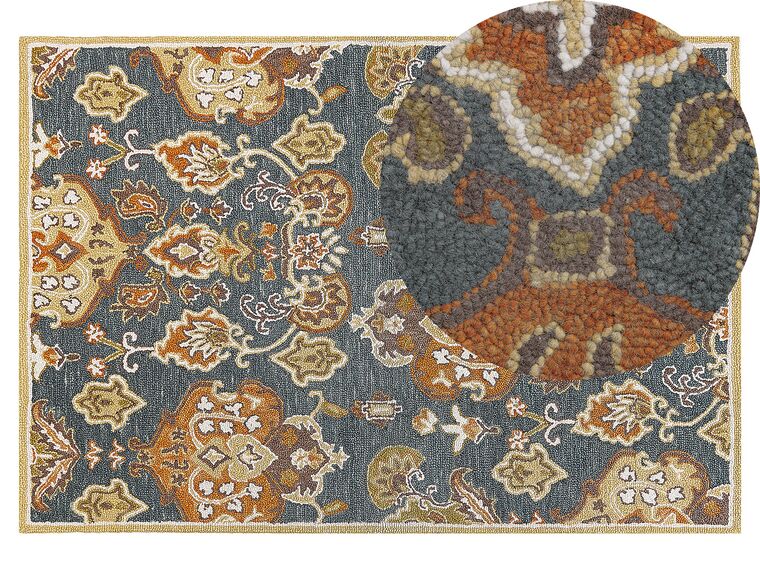 Teppich Wolle mehrfarbig 140 x 200 cm Kurzflor UMURLU_830930