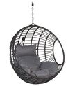PE Rattan Hanging Chair with Stand Black ASPIO_763715