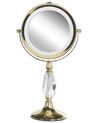 Kosmetikspiegel gold mit LED-Beleuchtung ø 18 cm MAURY_813599