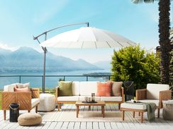 6-istuttava ulkosohvaryhmä akasiapuu valkoinen BARATTI