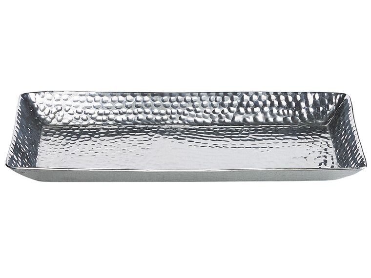 Dekoschale Aluminium silber 34 cm rechteckig TIERRADENTRO_823383