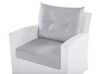Lounge Set Rattan weiss 4-Sitzer Auflagen grau SAN MARINO_801175