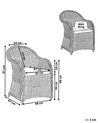 Természetes rattan kerti szék krémfehér párnával SUSUA_824187