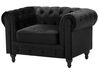 Sofa Set Samtstoff schwarz 4-Sitzer CHESTERFIELD_707688