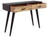 Konzolový stolík z mangového dreva s 2 zásuvkami čierna/tmavé drevo ARABES_892014