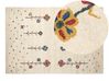 Tapis gabbeh en laine avec motif floral 140 x 200 cm beige HUSUNLU_855490