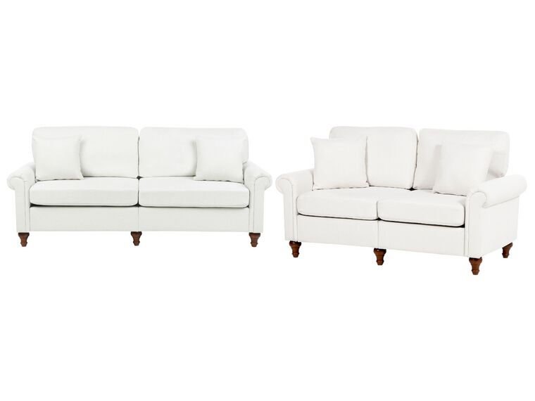 Set di divani tessuto bianco a 5 posti GINNERUP_894739