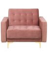 Velvet Armchair Pink ABERDEEN_750234