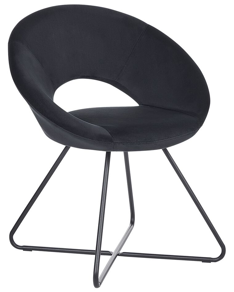 Chaise design en velours noir RACHEL_860919