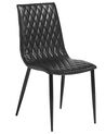 Set of 2 Dining Chairs Faux Leather Black MONTANA_692907