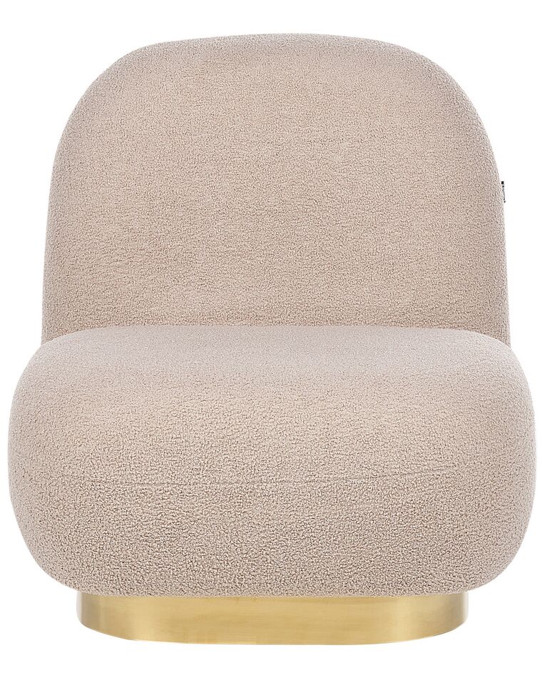 Boucle Armless Chair Beige LOVIISA | Beliani.co.uk