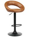 Set of 2 Faux Leather Swivel Bar Stools Golden Brown PEORIA II_894674